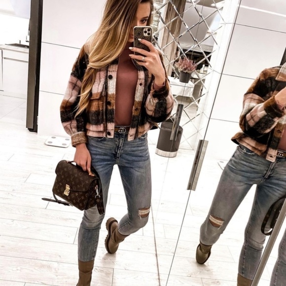 ZARA CROPPED PLAID OVERSHIRT NWT - Picture 7 of 16